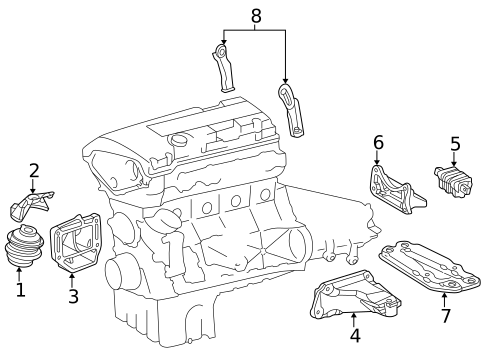 Engine & Trans Mounting for 2002 Mercedes-Benz CLK55 AMG #0