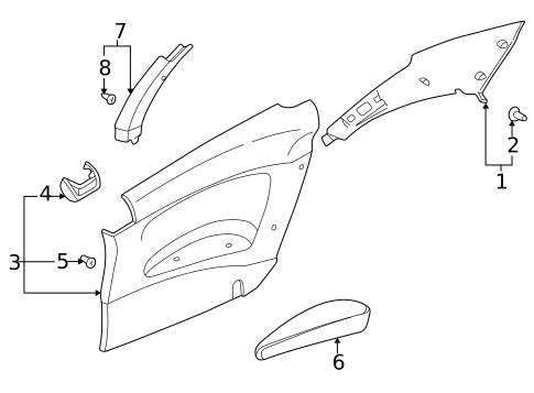 Interior Trim - Quarter Panels for 1998 Volvo C70 #1