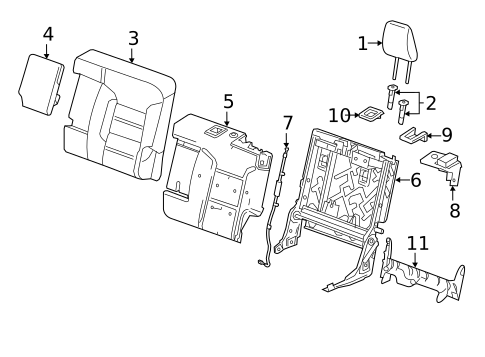 Rear Seat Components for 2024 Chevrolet Traverse Limited #5