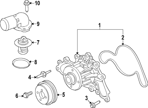 Water Pump for 2023 Ford F-250 Super Duty #0