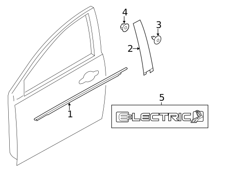 Exterior Trim - Front Door for 2017 Ford Focus #1