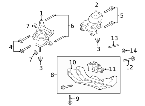 Engine & Trans Mounting for 2022 Lincoln Aviator #0