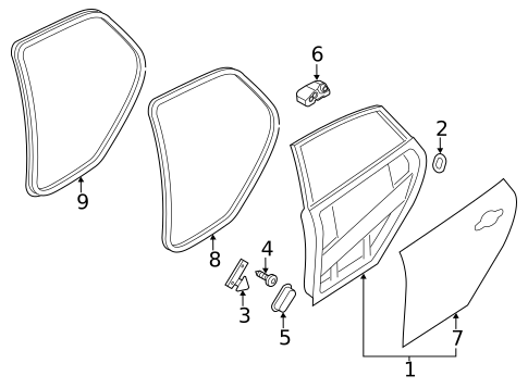 Door & Components for 2017 Ford Focus #3