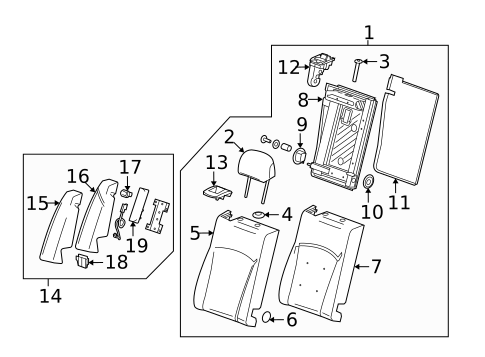 Rear Seat Components for 2016 Buick LaCrosse #1