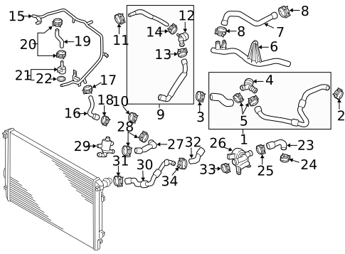 Hoses & Lines for 2017 Audi A3 Quattro #0
