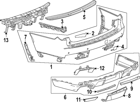 Bumper & Components - Rear for 2025 Cadillac Escalade #2