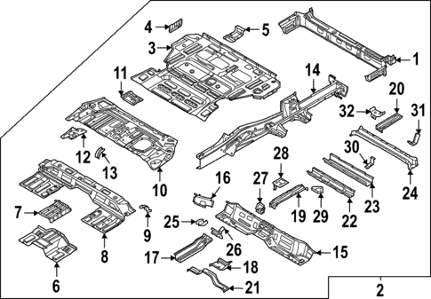 Rear Floor & Rails for 2023 Hyundai Santa Cruz #0
