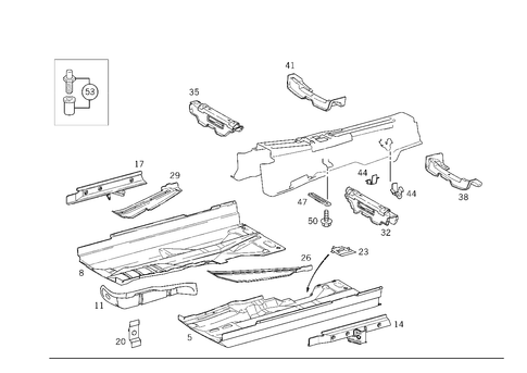 Front Floor for 1999 Mercedes-Benz E430 #0