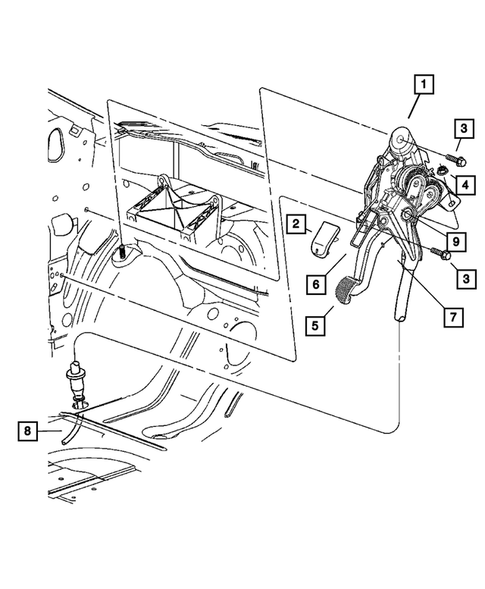 Parking Brake Lever and Cables for 2004 Dodge Grand Caravan #1
