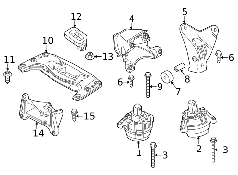 Engine & Trans Mounting for 2015 BMW 535i GT xDrive #1