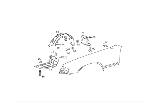 Front Fender for 1993 Mercedes-Benz 600SL #2