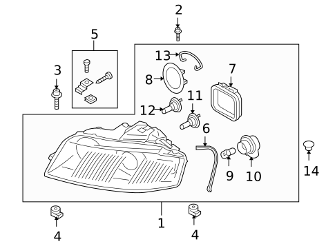 Headlamp Components for 2008 Audi A3 Quattro #0