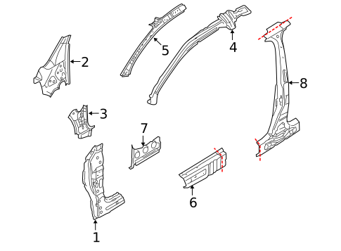 Hinge Pillar for 2010 Volkswagen GTI #0
