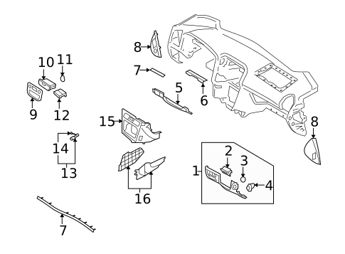 Instrument Panel Components for 2008 Hyundai Sonata #0