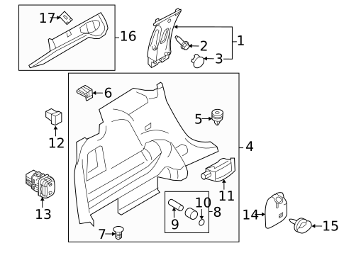 Interior Trim - Quarter Panels for 2012 Ford Edge #0
