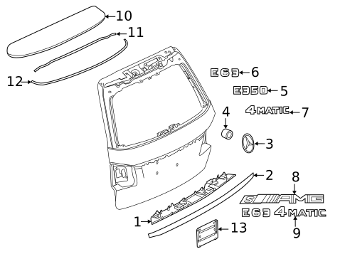 Exterior Trim - Lift Gate for 2014 Mercedes-Benz E63 AMG S #0