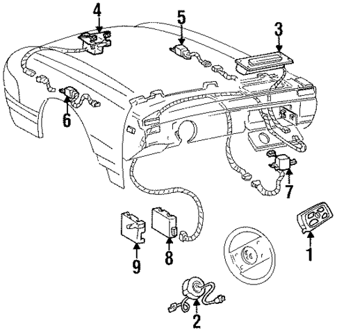 Air Bag Components for 1993 Cadillac Seville #0