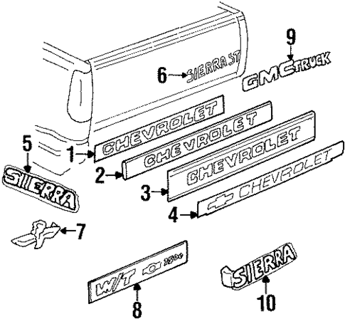 Exterior Trim - Pick UP Box for 1994 Chevrolet C1500 #3