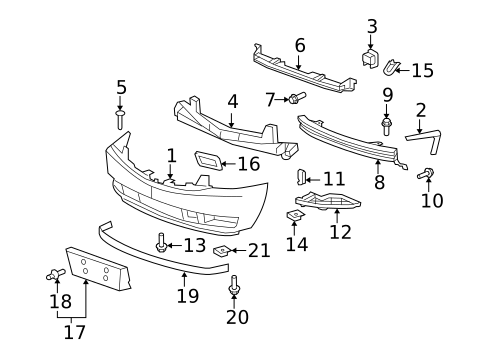 Bumper & Components - Front for 2011 Cadillac Escalade #0