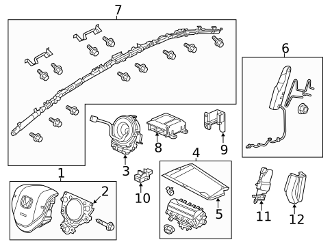 Air Bag Components for 2013 Honda Civic #1