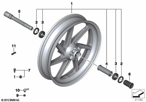 Wheels with Bearings for 2014 BMW-Motorrad HP4 #1