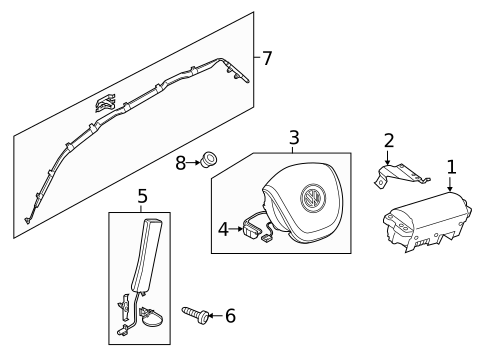 Air Bag Components for 2017 Volkswagen Touareg #0