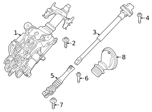 Steering Column Components for 2015 BMW 550i GT xDrive #1