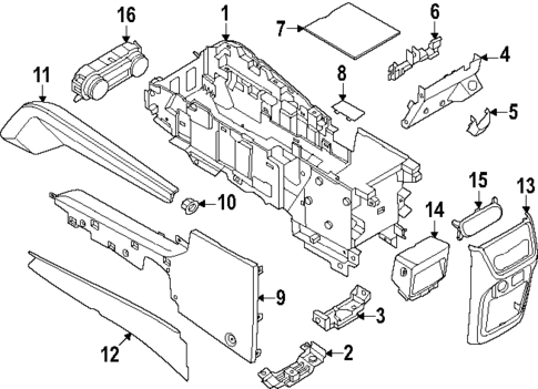 Front Console for 2025 Ford Explorer #0