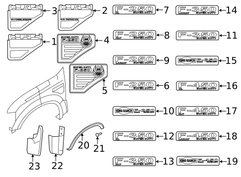Exterior Trim - Fender for 2009 Ford F-250 Super Duty #0
