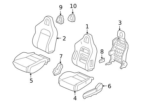 Front Seat Components for 2005 Honda Civic #2