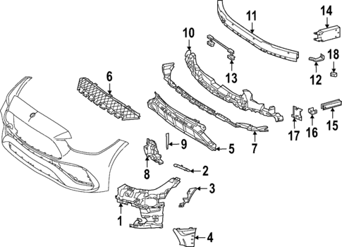 Bumper & Components - Front for 2025 Mercedes-Benz C 43 AMG® #1