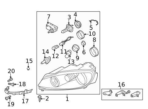 Headlamp Components for 2011 Volkswagen GTI #0