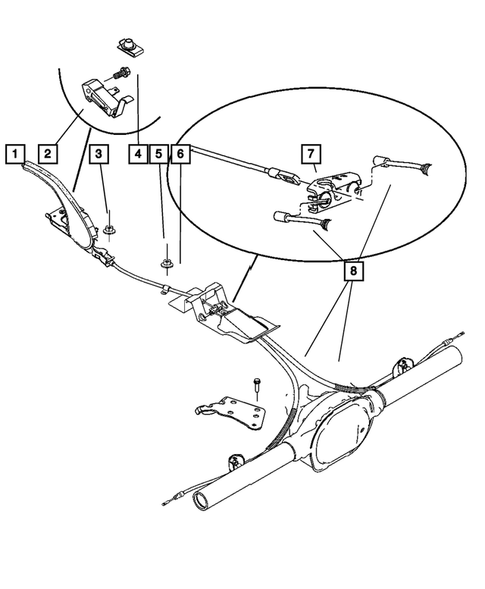 Parking Brake Lever and Cables for 2007 Jeep Commander #0