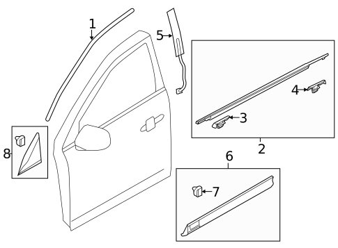 Exterior Trim - Front Door for 2018 Lincoln MKT #0