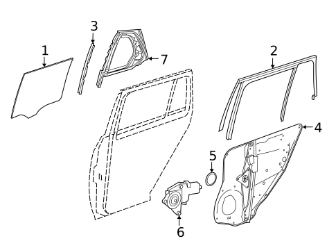 Glass - Rear Door for 2020 Mercedes-Benz GLC 63 AMG® #0