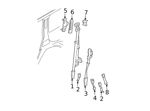 Rear Seat Belts for 2003 Ford Expedition #0