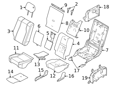 Rear Seat Components for 2014 Land Rover Range Rover #2