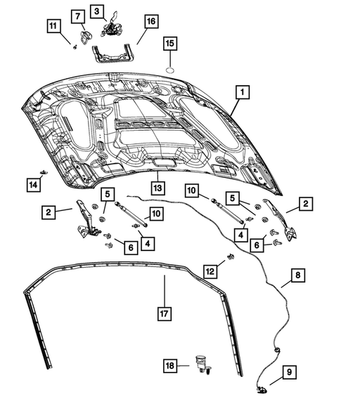 Hood and Hood Release for 2019 Ram 3500 #2