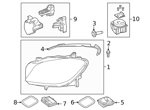 Headlamp Components for 2019 Mercedes-Benz GLS450 #0