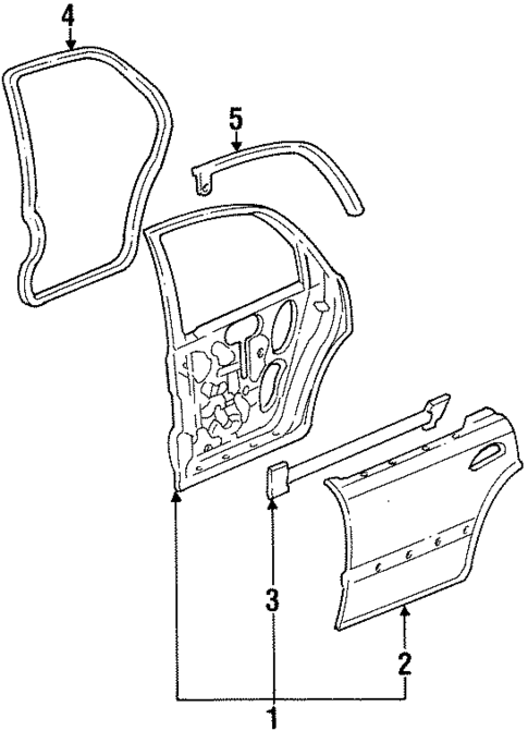 Door & Components for 1992 Honda Civic #2