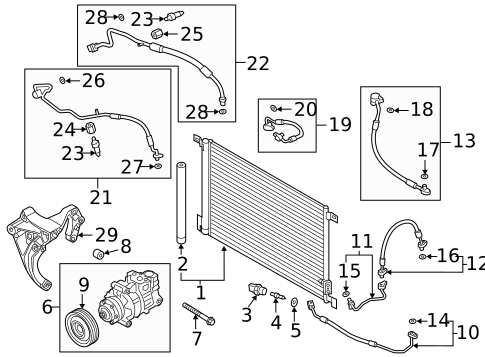 Condenser, Compressor & Lines for 2025 Audi A8 Quattro #0