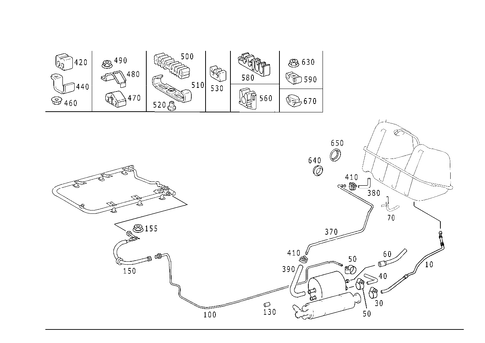 Fuel Lines, Gasoline Vehicles for 1999 Mercedes-Benz E430 #2