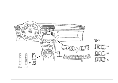 Switch in Instrument Panel and Center Console for 2002 Mercedes-Benz S55 AMG #0