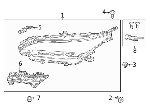 Headlamp Components for 2021 Toyota Venza #1