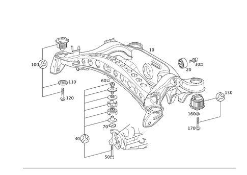 Rear Axle Support for 2000 Mercedes-Benz E 430 #1