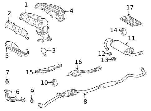Exhaust Components for 2004 Pontiac Vibe #0