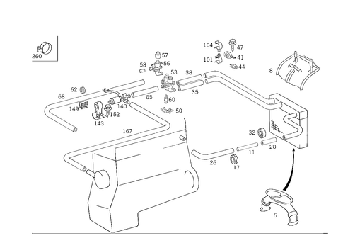 Heating Water Connection for 1993 Mercedes-Benz 300CE #0