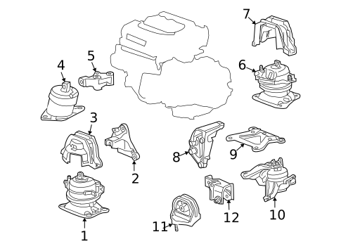 Engine & Trans Mounting for 2008 Honda Accord #2