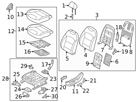 Front Seat Components for 2022 Kia Niro #1