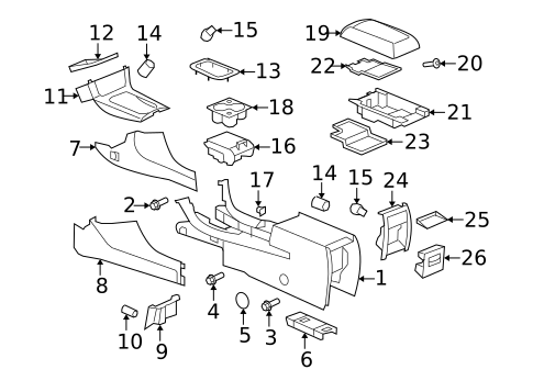 Console for 2009 Saturn Aura #0